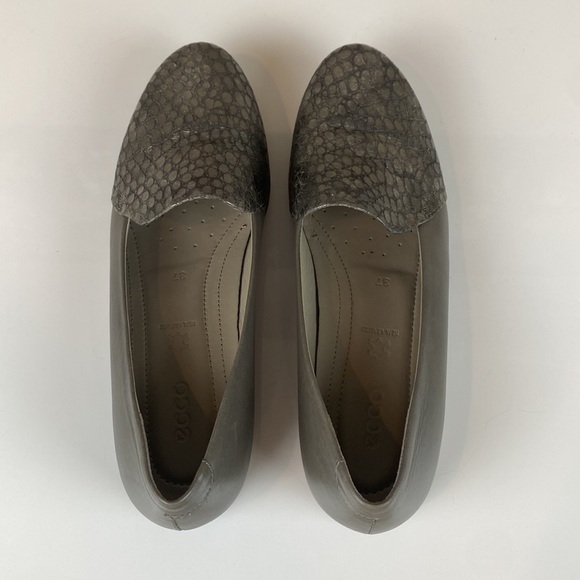Ecco Ballerina Metallic Snake Embossed Leather Flats Size 37(6/6.5) - Picture 8 of 16
